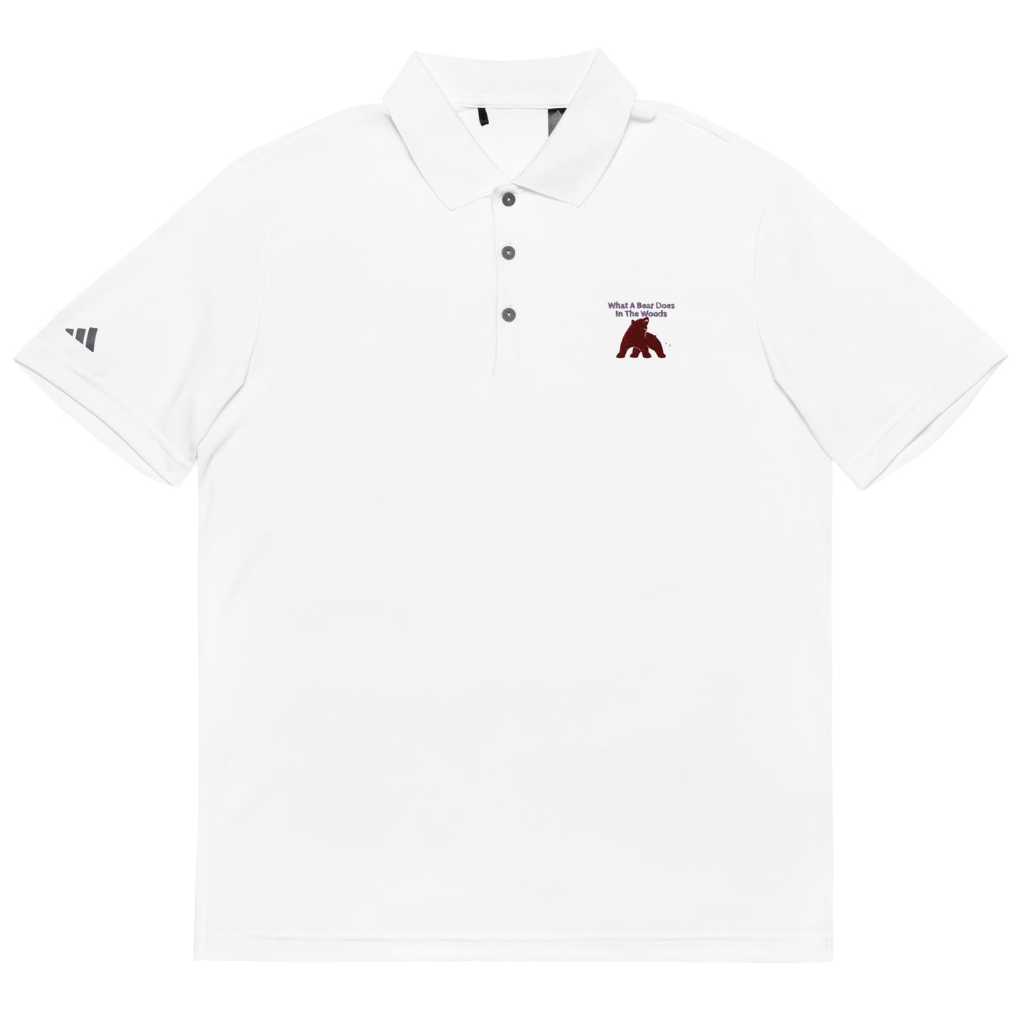 WHAT A BEAR DOES IN THE WOODS adidas performance polo shirt