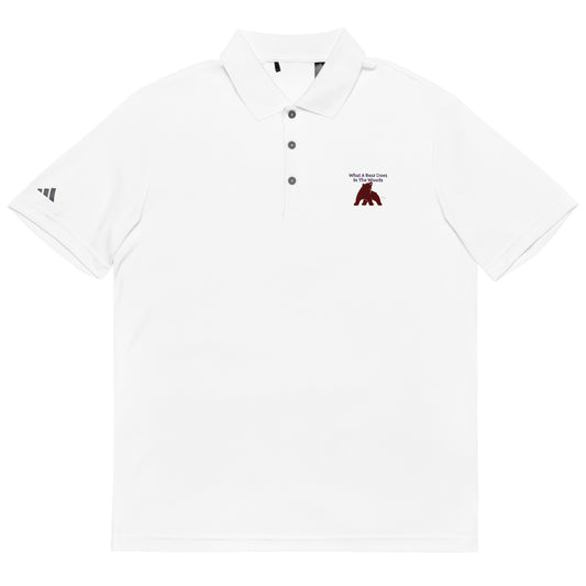 WHAT A BEAR DOES IN THE WOODS adidas performance polo shirt