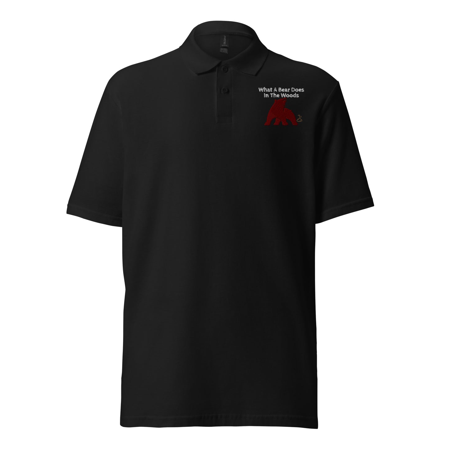WHAT A BEAR DOES IN THE WOODS Unisex pique polo shirt