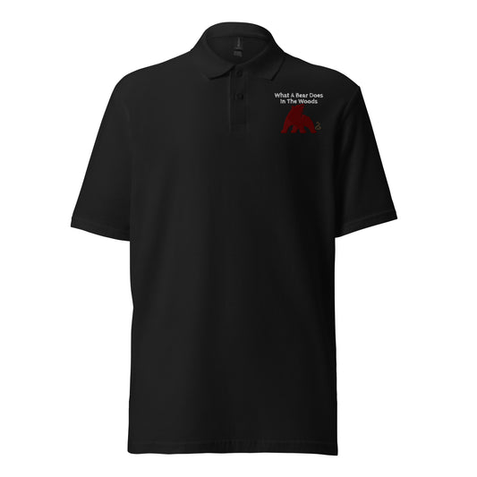 WHAT A BEAR DOES IN THE WOODS Unisex pique polo shirt