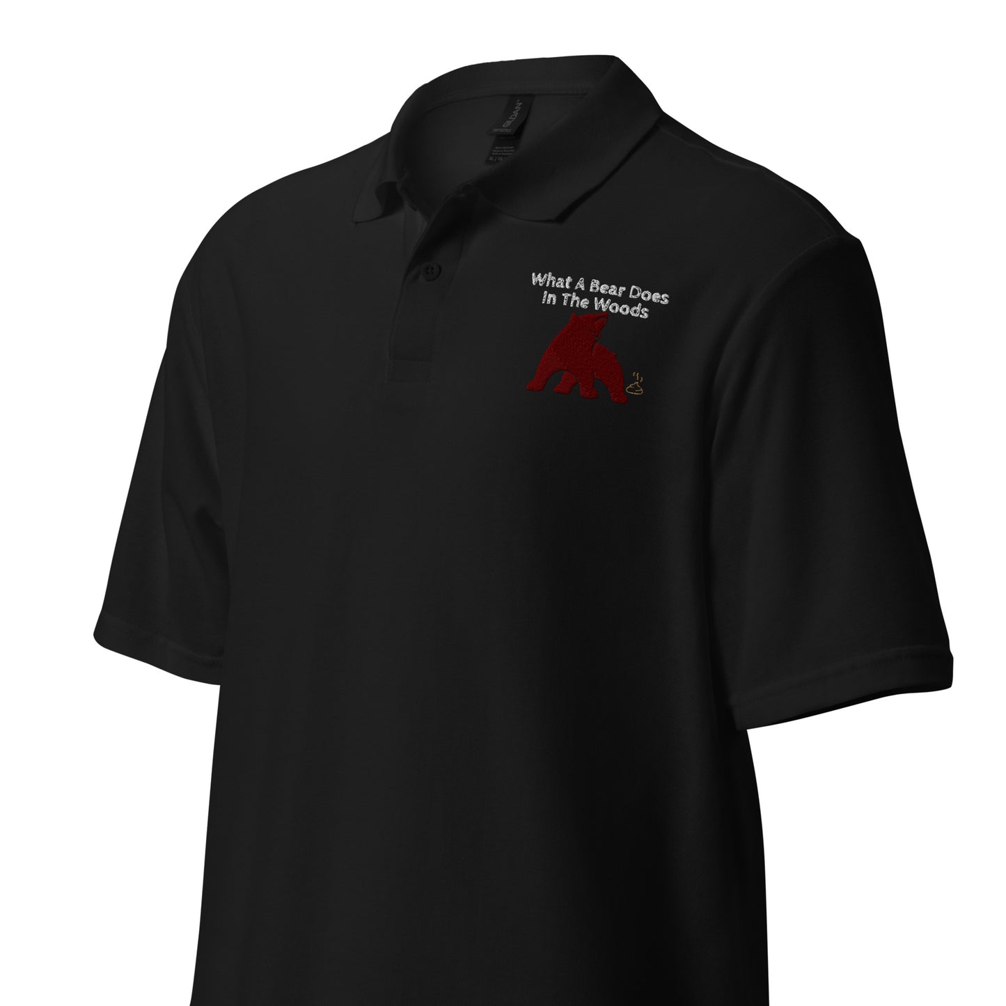 WHAT A BEAR DOES IN THE WOODS Unisex pique polo shirt